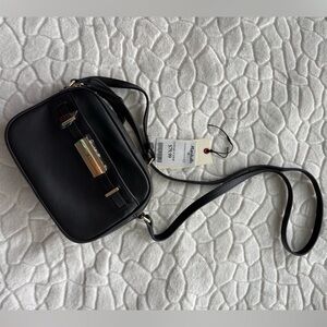 Ted Baker London Double Zip Black Crossbody Bag